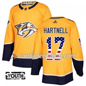Adidas Maillot de Hockey Nashville Predators Scott Hartnell 17 2017-2018 Or USA Flag Fashion Authentic - Enfant